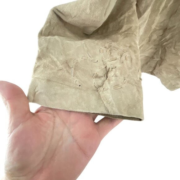 Coldwater Creek Tan Boho Western Embroidered 100% Leather Jacket XL Flower Detai - Picture 9 of 11